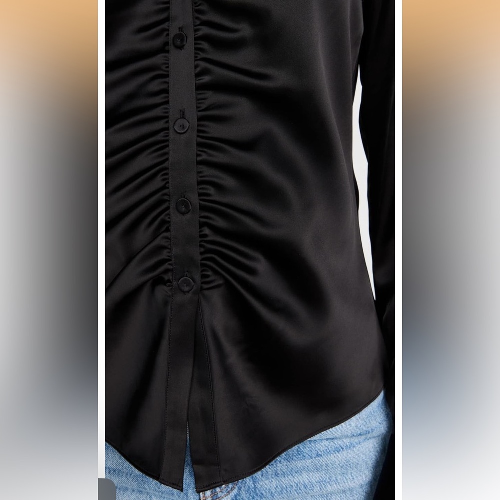 Theory Women's Ruched Button-Down Shirt - Picture 5 of 8